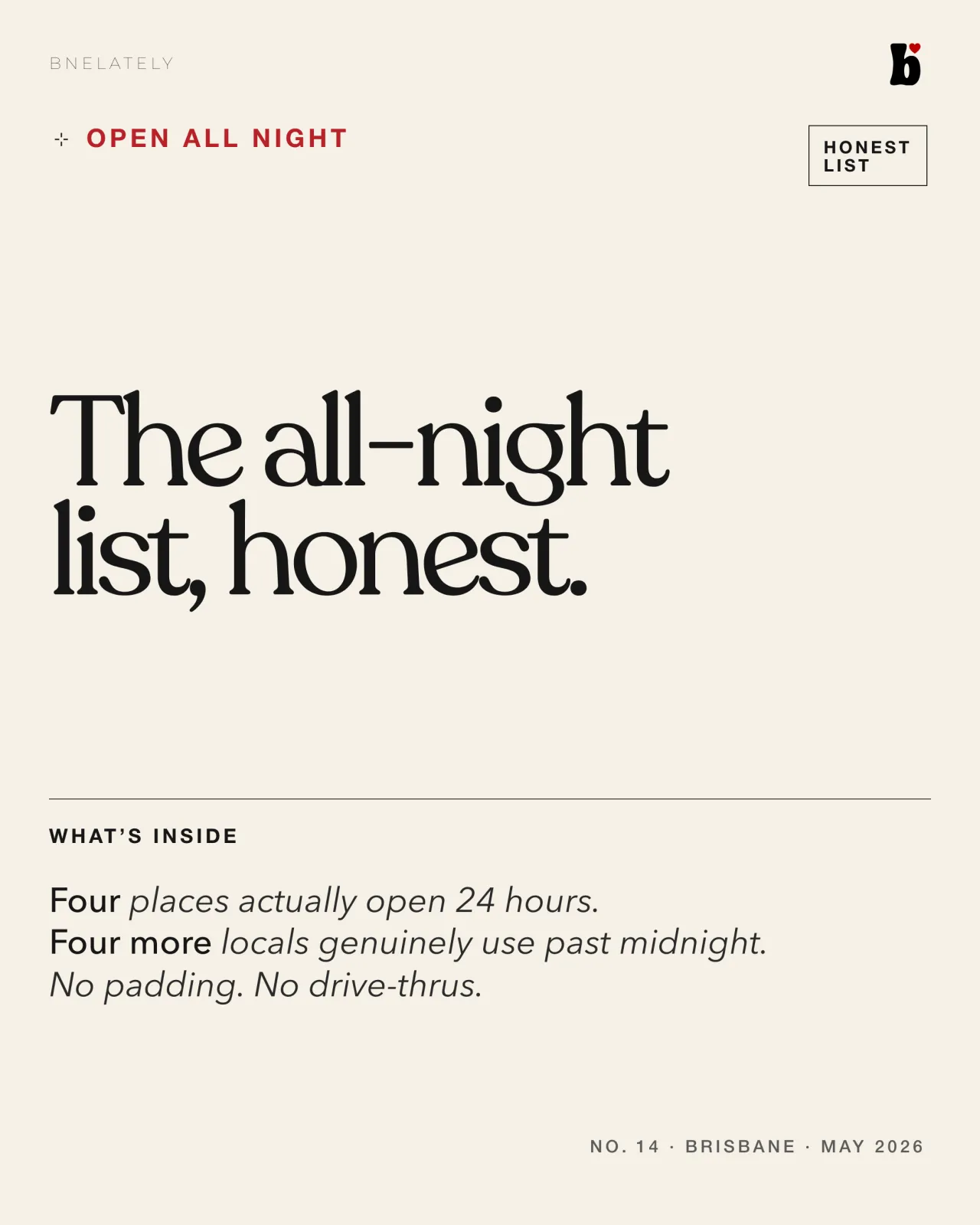 The all-night list cover