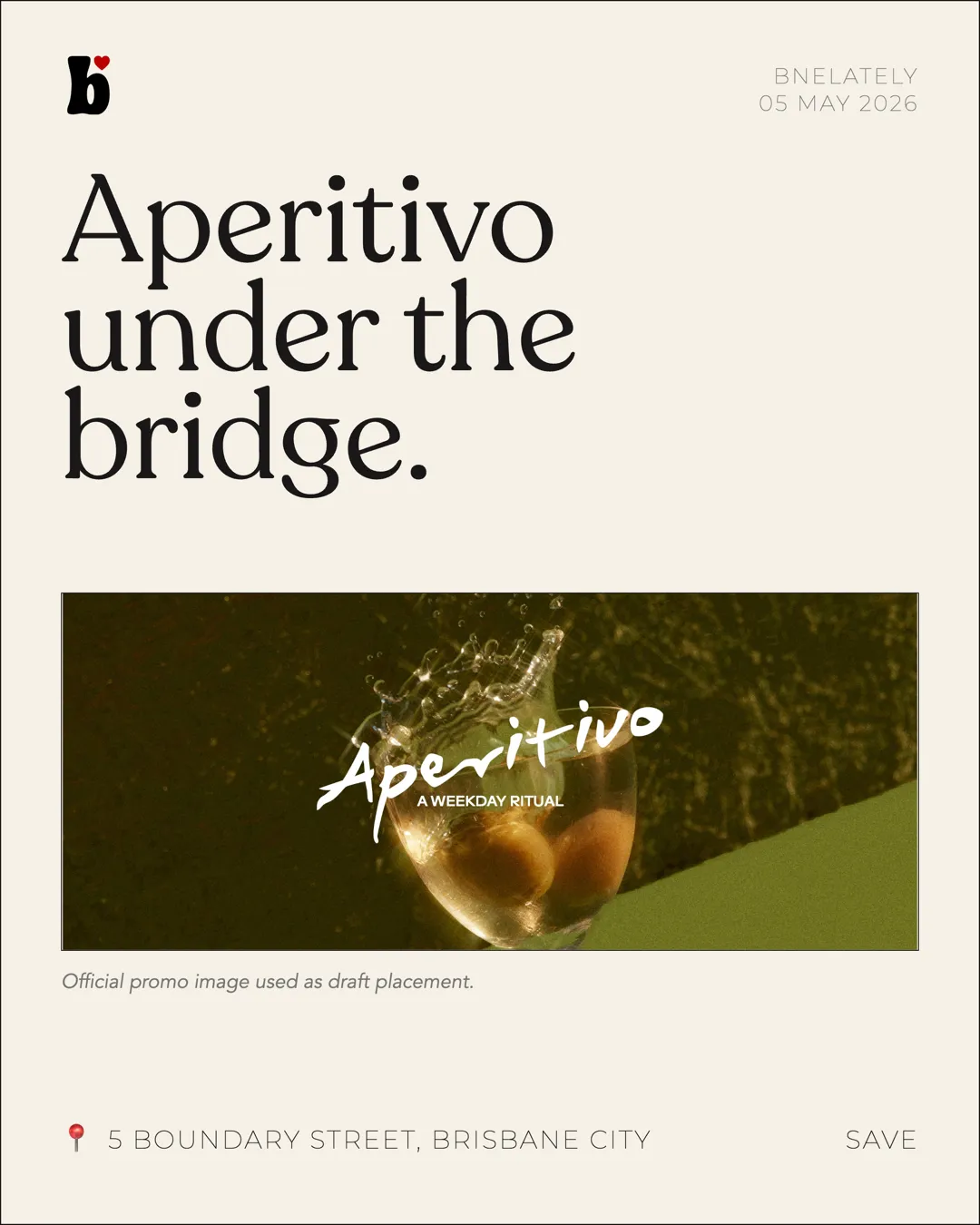 Aperitivo under the bridge cover