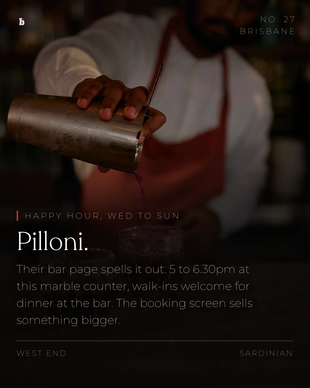 Pilloni, happy hour at the marble bar