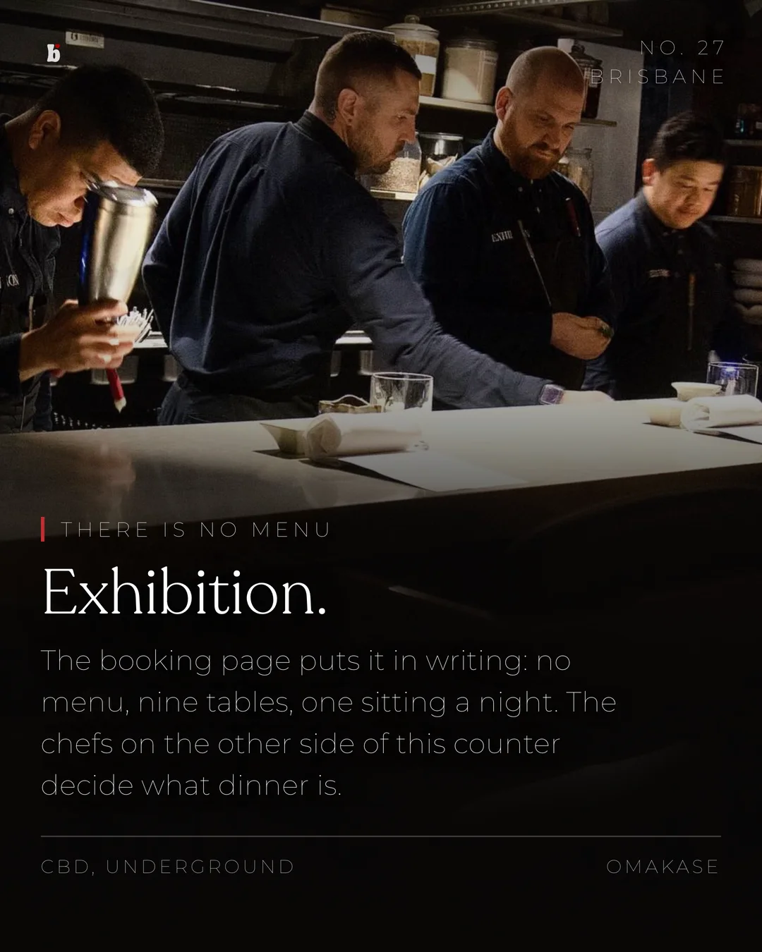 Exhibition, chefs on the other side of the counter